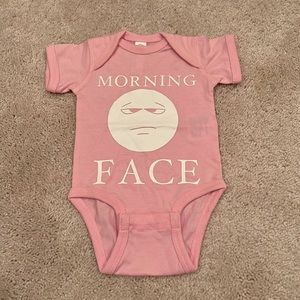 Pink and white BORDOM onesie